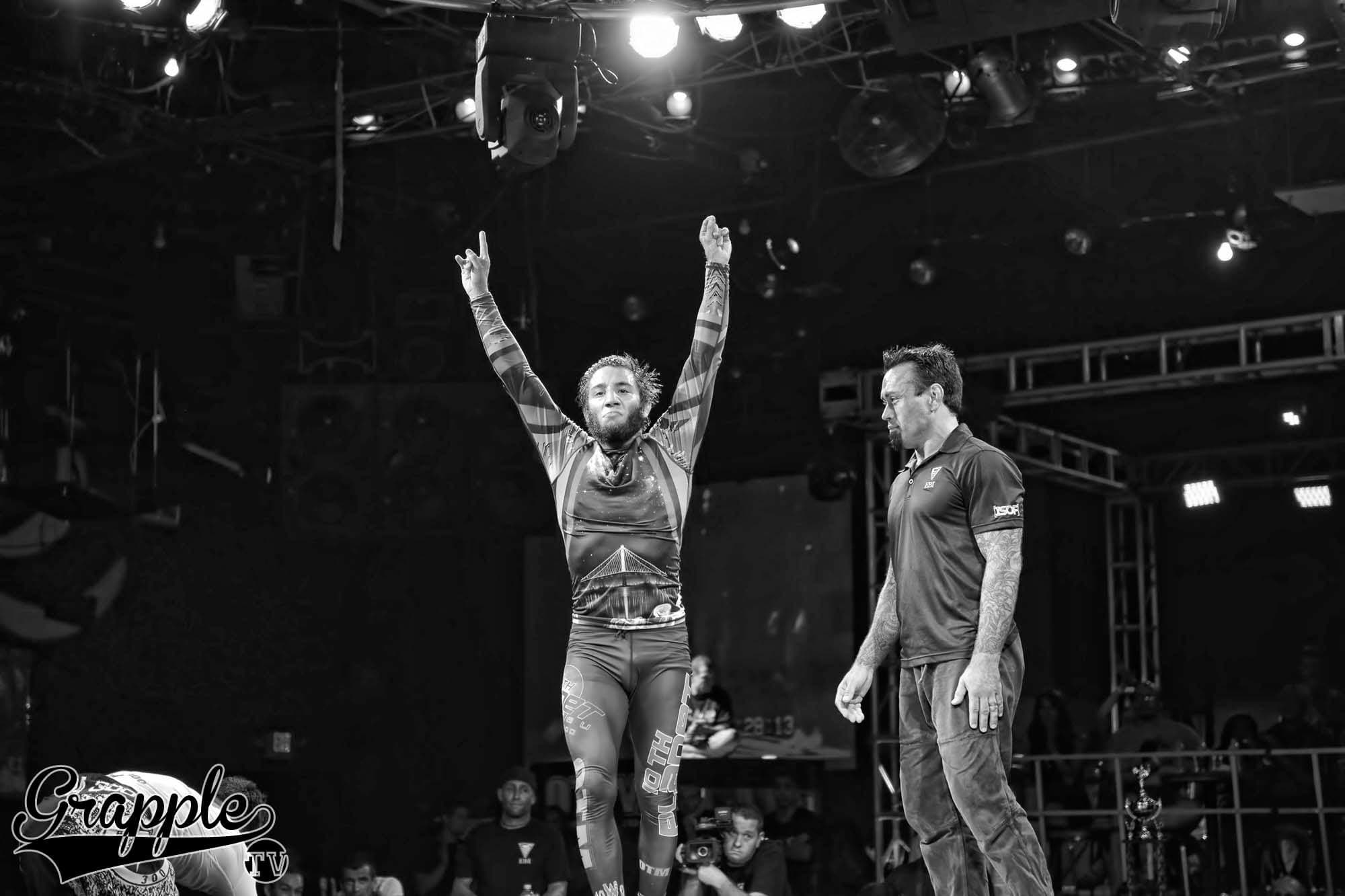 Denny Prokopos celebrating a competition win